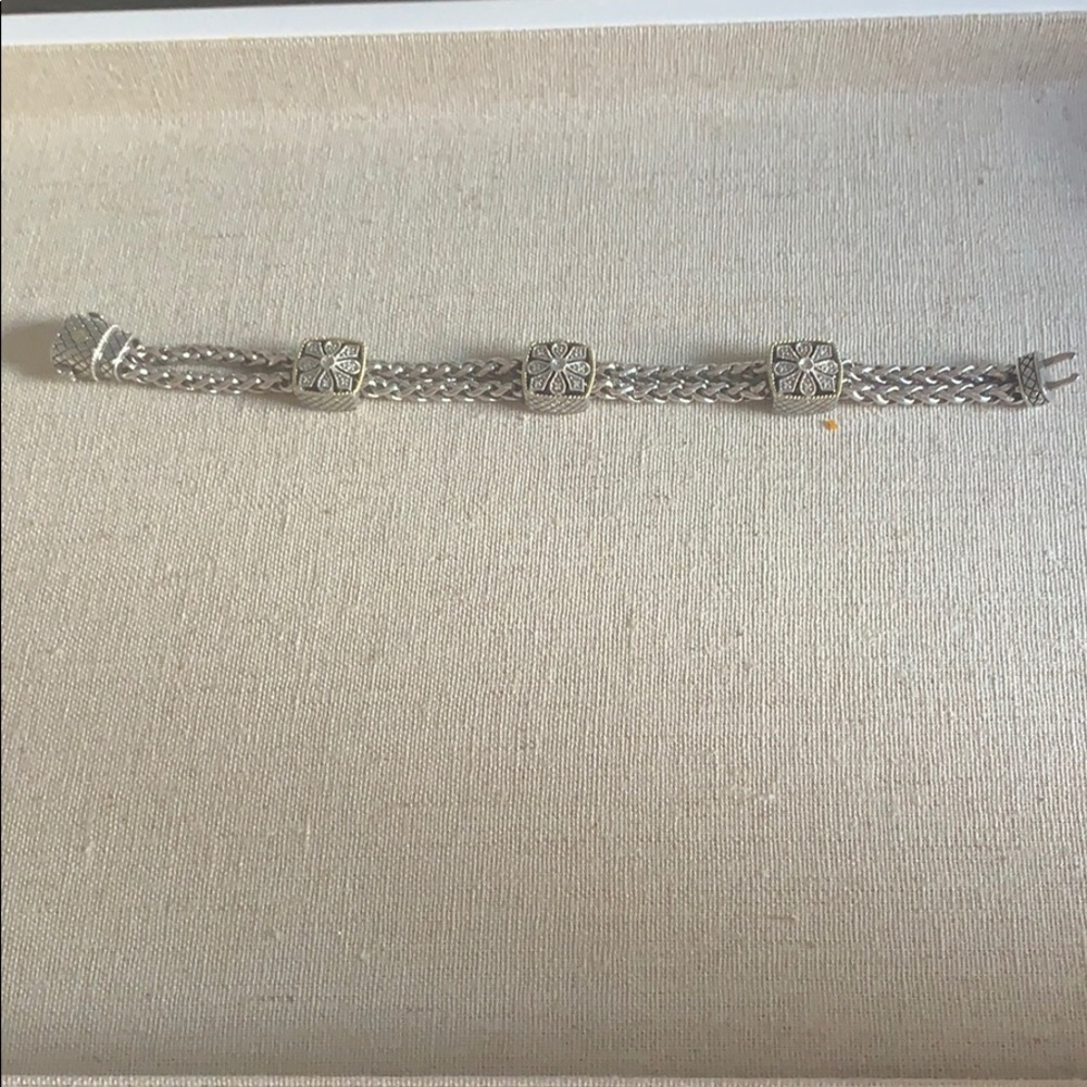 ANDREA CANDELA 18K & SS DIAMOND BRACELET - Picture 8 of 11